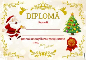 Diplomă de la Moş Crăciun