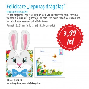 Felicitare Iepuraș Drăgălaș